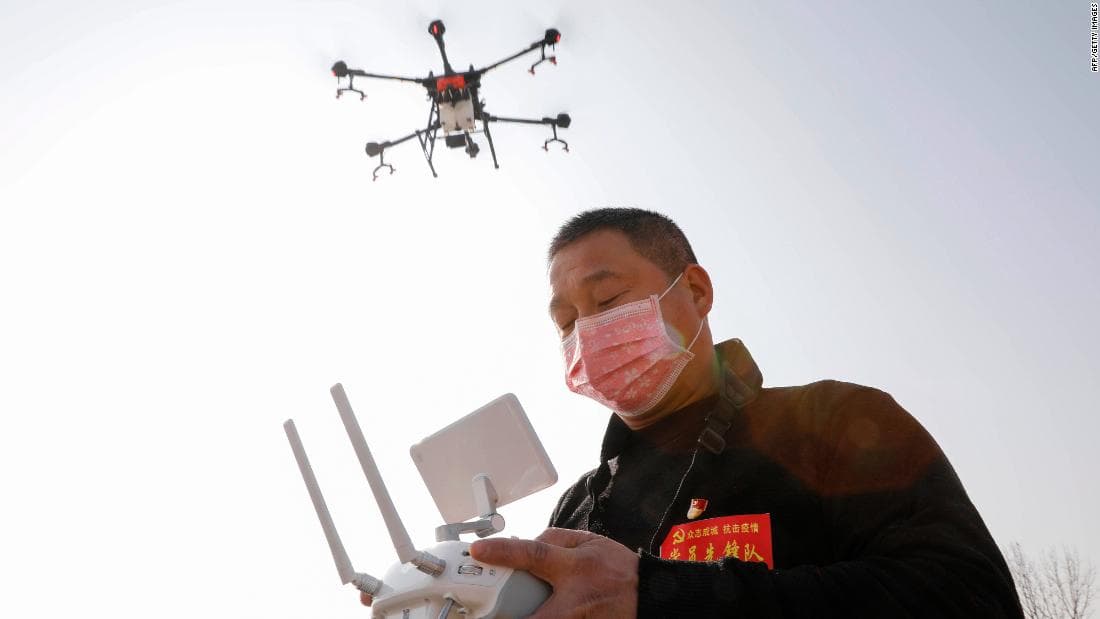desinfection par drone agras coronavirus