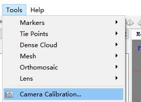 metashape camera calibration